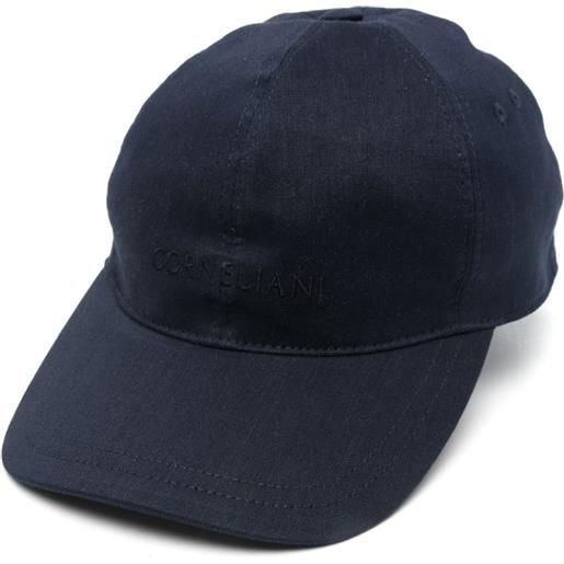 Corneliani cappello da baseball in jersey - blu