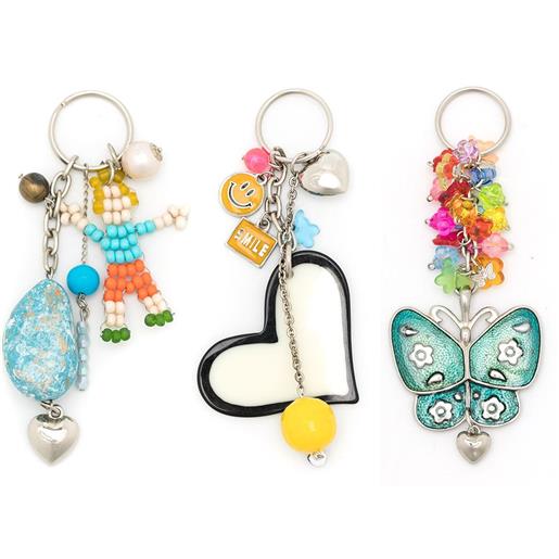 Amir Slama Bijoux set di 3 portachiavi con pendente - multicolore