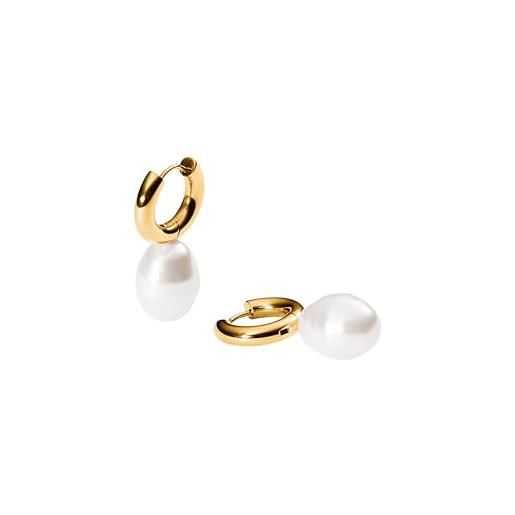 Hazel | Orecchini a cerchio in argento con perle e zirconi in stile re