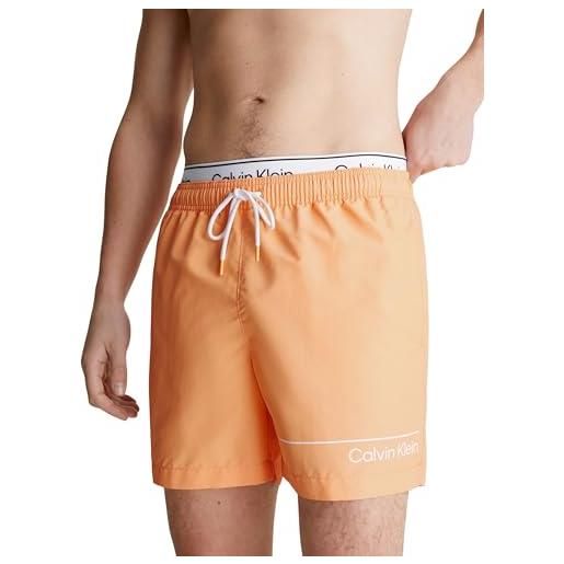 Calvin Klein pantaloncino da bagno uomo medium double lunghezza media, arancione (buff orange), xxl