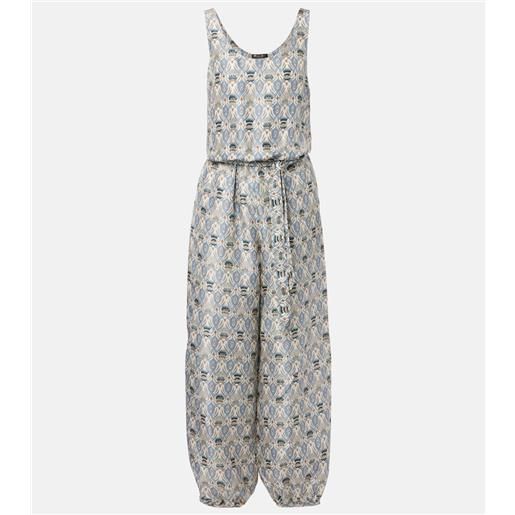 Loro Piana jumpsuit nadia in shantung di seta con stampa