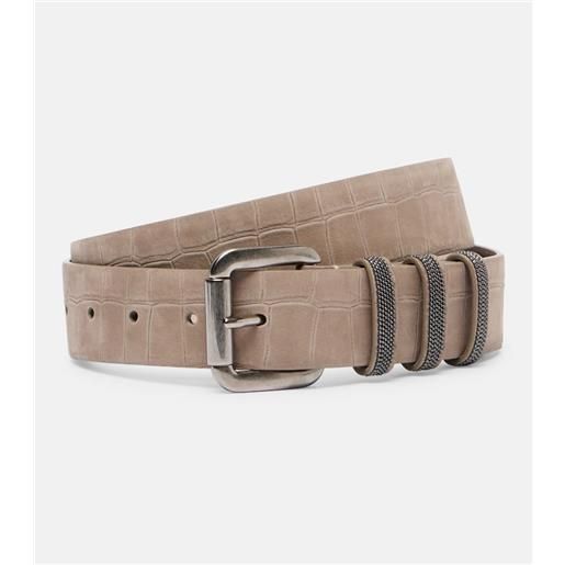 Brunello Cucinelli cintura monili in suede