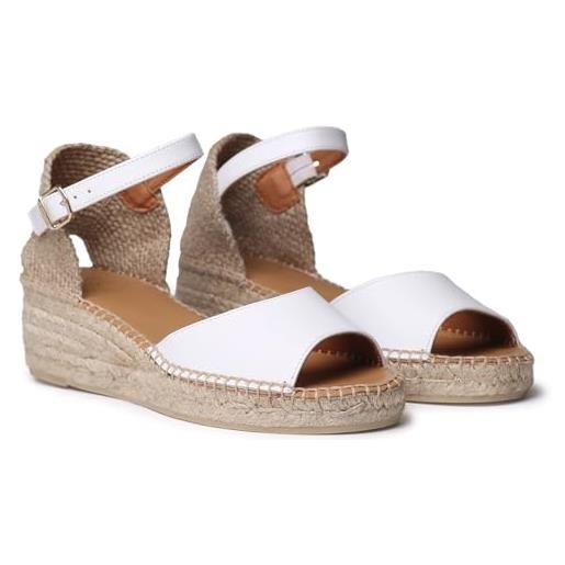 Toni pons briella-p - espadrillas aperta da donna con zeppa bassa, cuoio, 40 eu