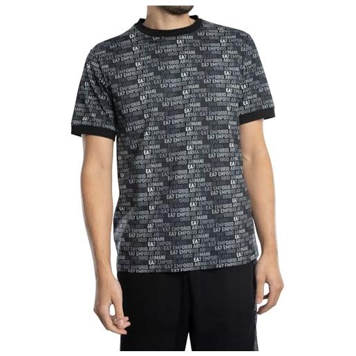 EA7 uomo maglietta con motivo logo, black, s