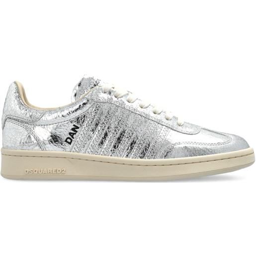 DSQUARED2 sneakers in pelle metallizzata - argento