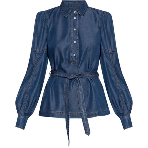 MUNTHE blusa denim con cintura