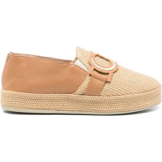 Casadei espadrilles con ricamo - marrone