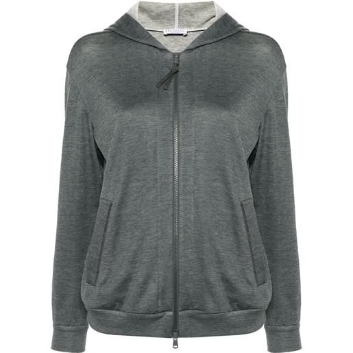 Brunello Cucinelli felpa con dettaglio monili - grigio