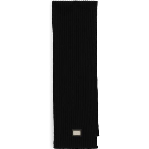 Dolce & Gabbana Kids sciarpa con placca logo - nero