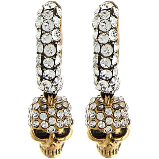 Alexander McQueen orecchini a cerchio con teschio - oro
