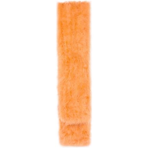 Yves Salomon scialle di piume - arancione