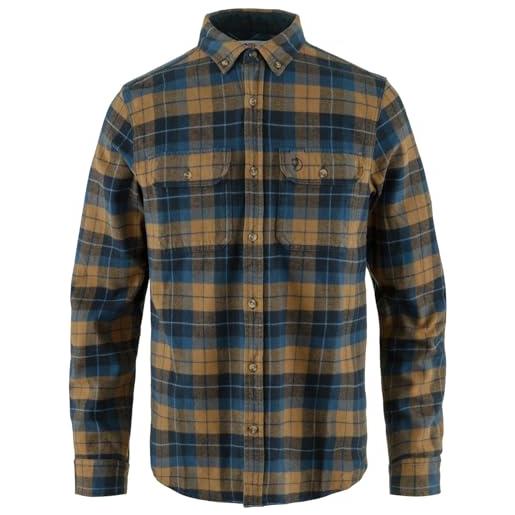 Fjällräven fjallraven 81373-555-232 singi heavy flannel shirt m t-shirt uomo dark navy-buckwheat brown taglia xl