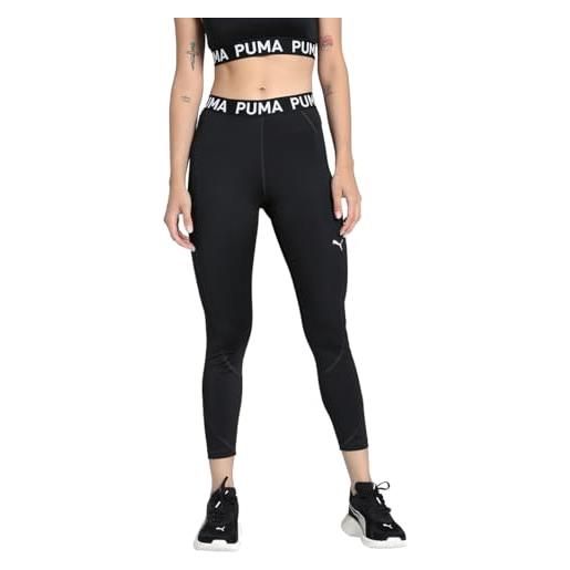 PUMA w PUMA strong colorblock tight - hw fl, collant bambina unisex - adulto, PUMA black, xl