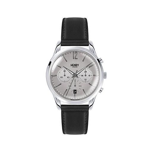 Henry London orologio cronografo quarzo unisex adulto con cinturino in pelle hl39-cs-0077