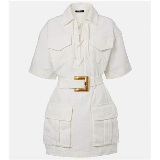 Balmain abito chemisier in canvas di cotone