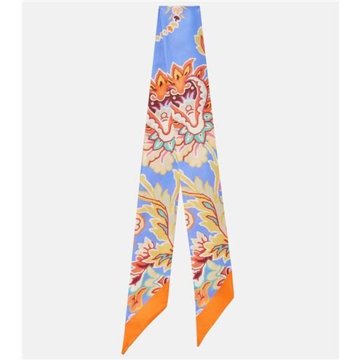 Etro sciarpa in twill di seta con stampa