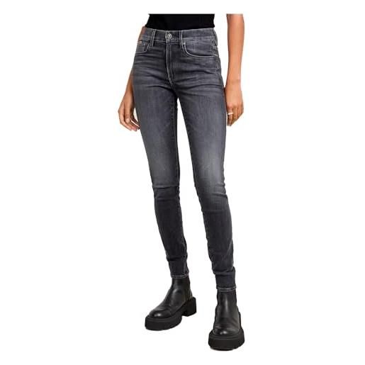 G-STAR 3301 skinny jeans, jeans donna, nero (faded black magnet d05175-a634-c239), 28w / 30l