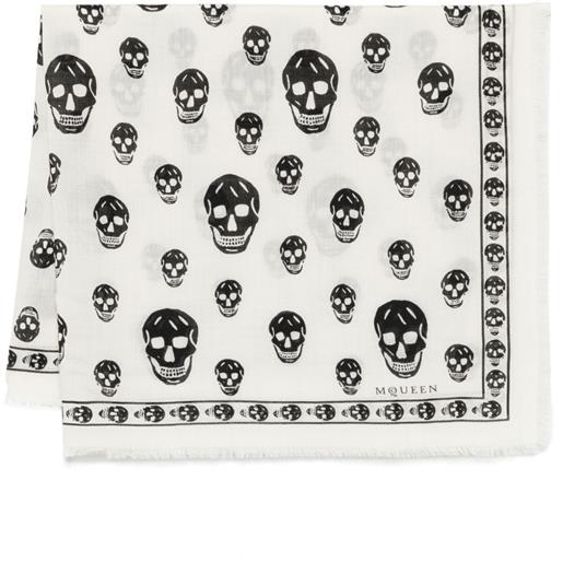 Alexander McQueen sciarpa classic skull - bianco
