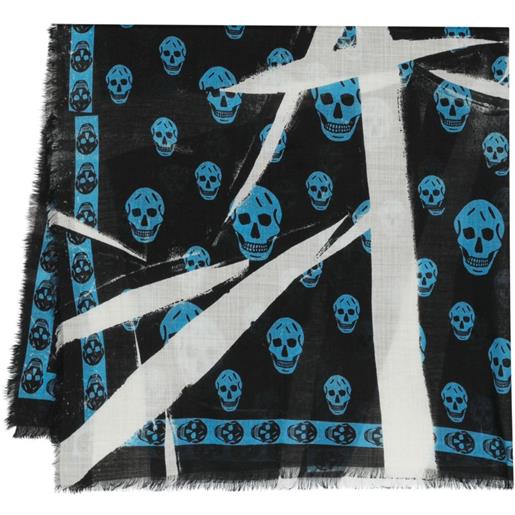 Alexander McQueen sciarpa con stampa - nero