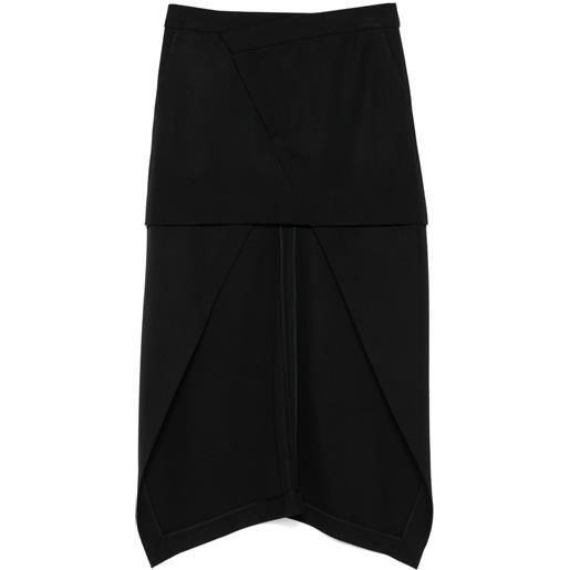 Alexander McQueen gonna asimmetrica - nero