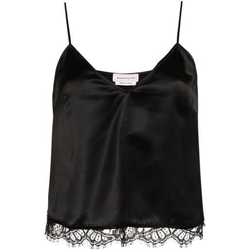 Alexander McQueen top corto - nero