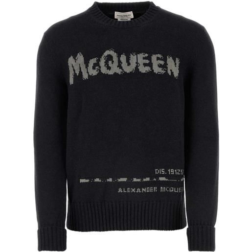 Alexander McQueen maglione con logo - nero
