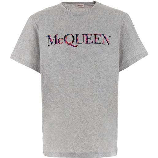 Alexander McQueen t-shirt con ricamo - grigio