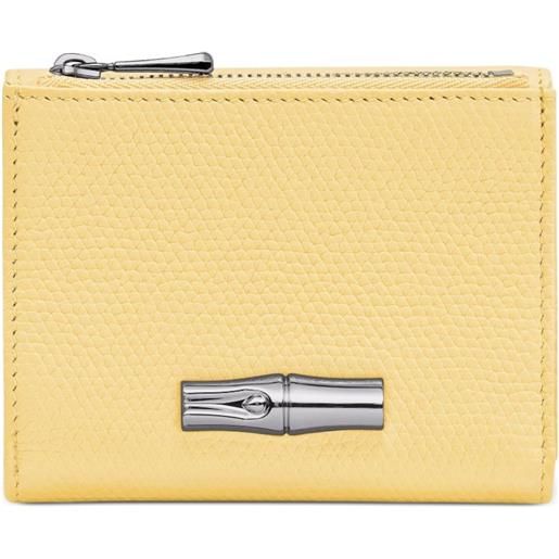 Longchamp portafoglio le roseau con zip - giallo