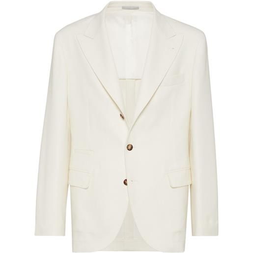 Brunello Cucinelli blazer in misto lana e cashmere - bianco