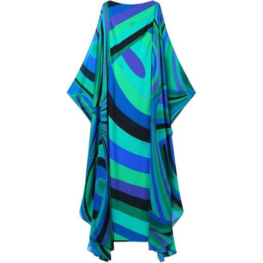 PUCCI abito lungo con stampa - verde
