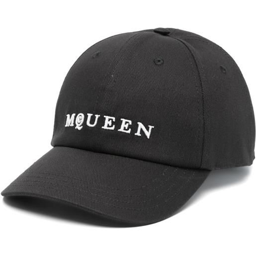 Alexander McQueen cappello da baseball con ricamo - nero