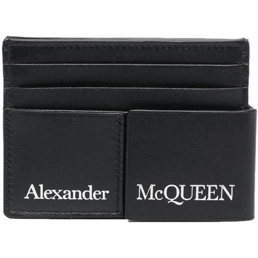 Alexander McQueen portacarte con stampa - nero