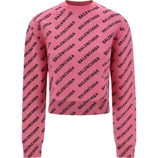 Balenciaga maglione con effetto jacquard - rosa
