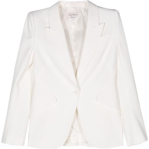 Alexander McQueen blazer con revers a lancia - bianco