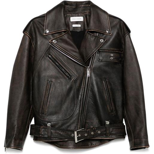Alexander McQueen giacca in pelle - marrone