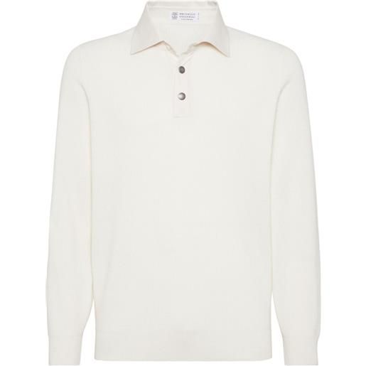 Brunello Cucinelli polo in cashmere - bianco