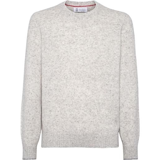 Brunello Cucinelli maglione effetto mélange - grigio