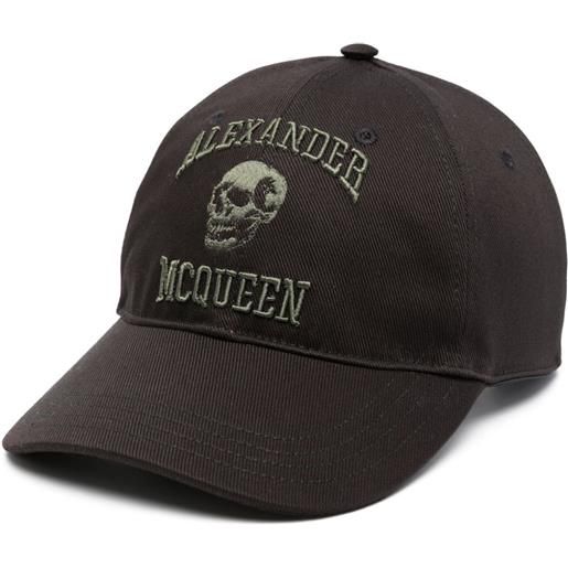 Alexander McQueen cappello da baseball con ricamo - nero