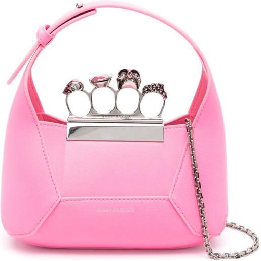 Alexander McQueen borsa tote jewelled mini - rosa