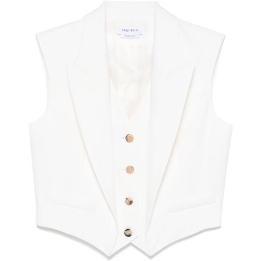 Alexander McQueen gilet a strati in lana - bianco