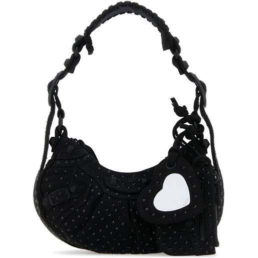 Balenciaga borsa a spalla xs le cagole con decorazione - nero