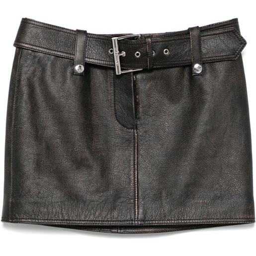 Alexander McQueen minigonna in pelle - marrone