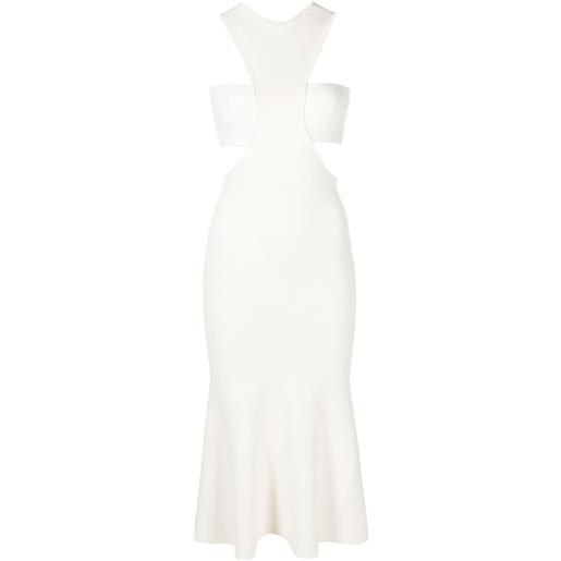 Alexander McQueen abito a coste slashed harness - toni neutri