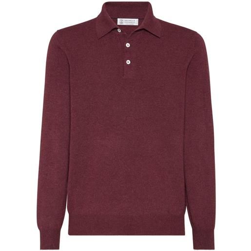 Brunello Cucinelli polo in maglia - rosso