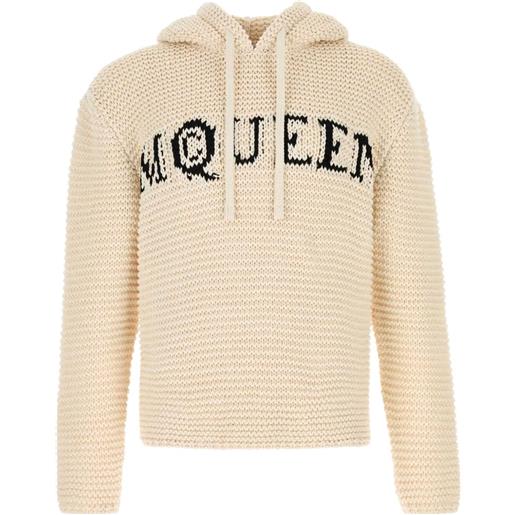 Alexander McQueen felpa con logo a intarsio - toni neutri