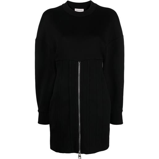 Alexander McQueen abito corto con zip - nero