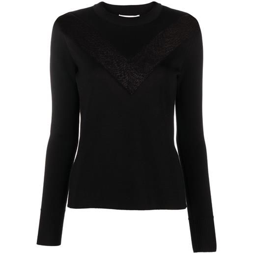 Alexander McQueen maglione con inserto semi trasparente - nero