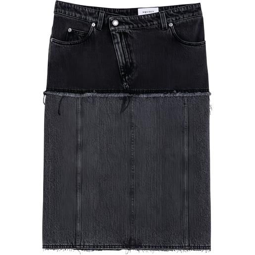 Alexander McQueen gonna midi hybrid - nero