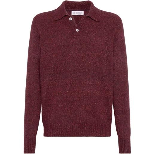 Brunello Cucinelli polo mélange - rosso