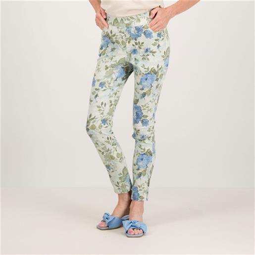 Denim & Co. jeans 5 tasche fantasia in misto cotone